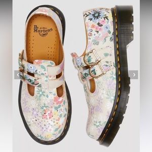 8065 FLORAL MASH UP LEATHER MARY JANE SHOES